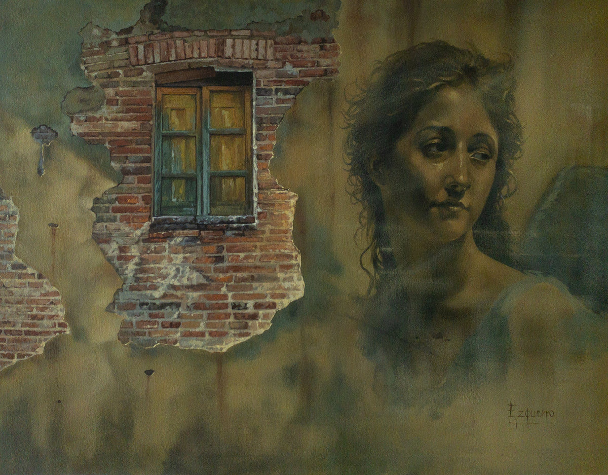 Mujer en muro